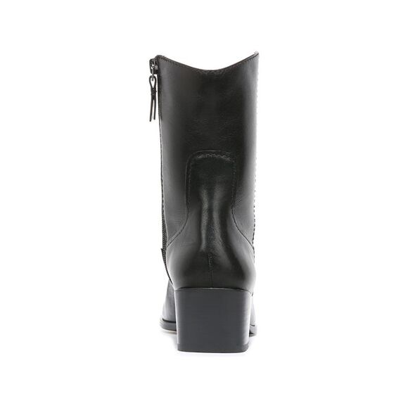 NATURALIZER Womens Black Gaby Almond Toe Block Heel Leather Western Boot 5 M - Picture 2 of 4